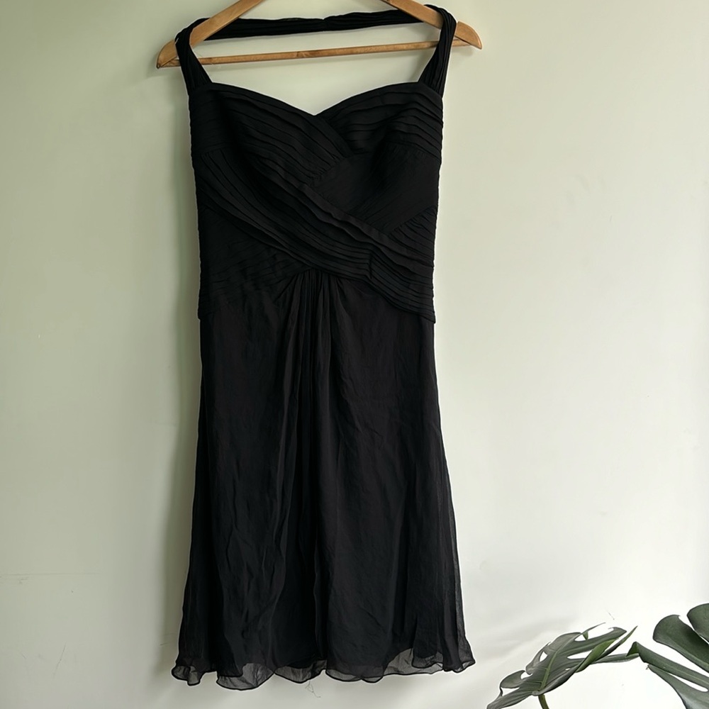 Tadashi black chiffon halter dress  8